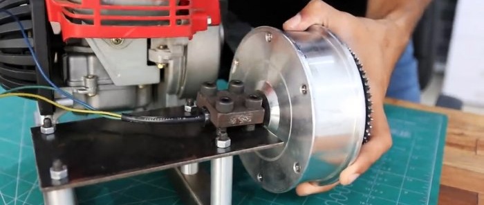 How to make a small electric generator from a Segway and a trimmer motor