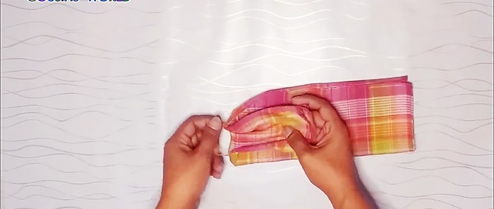 Sådan laver du et pandebånd fra et lommetørklæde uden at sy på 1 minut