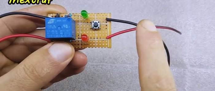 Simple short circuit protection na may isang relay lang