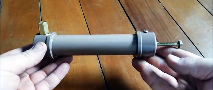 Kā izgatavot pneimatisko cilindru no PVC caurules