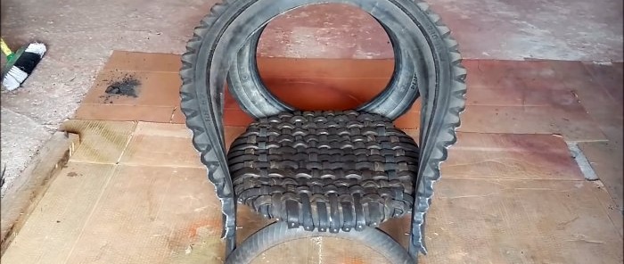Výroba zahradního křesla ze starých pneumatik
