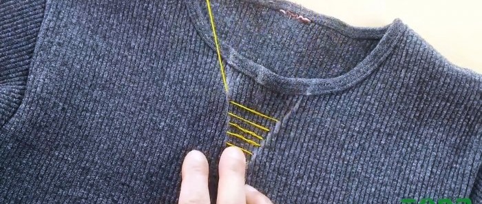 Como estreitar o decote de um suéter ou camiseta com as próprias mãos