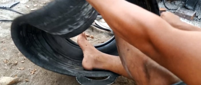 Как да направите резервоар за вода от стара гума