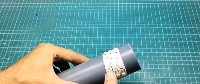 Wir fertigen eine einfache LED-Gartenlampe aus PVC-Rohren