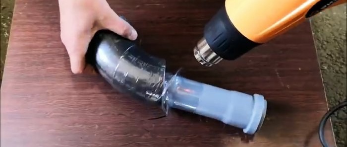 Conectamos 2 tubos de diâmetros diferentes com uma garrafa PET