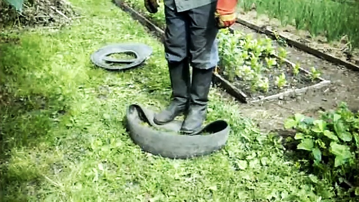How to use car tires in the garden