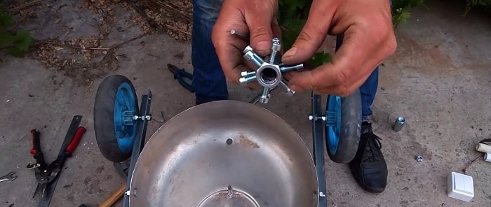 Cara membuat mesin pemotong rumput dari mesin basuh