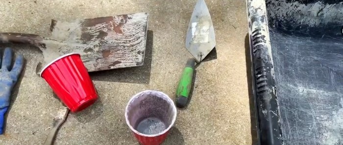 Come realizzare un'imitazione di ciottoli piatti in cemento