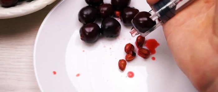 Hogyan készítsünk cseresznyekancsót fecskendőből
