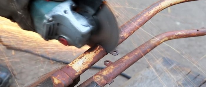 Hur man gör en kapmaskin av en gammal cykel och en vinkelslip