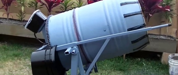 Cómo hacer una hormigonera con mecanismo de plegado a partir de un barril.