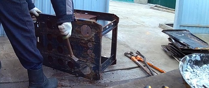 How much can you earn by disassembling an old gas stove for scrap metal?