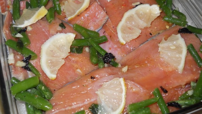 Gran receta de salmón rosado al horno