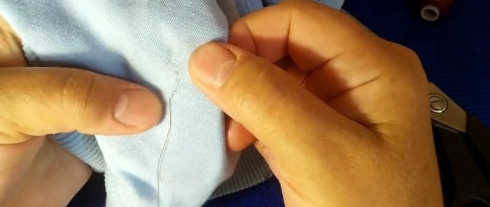 How to sew a hole with a hidden seam using tape