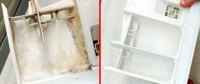Sådan rengøres en vaskemaskinebakke med de mest genstridige aflejringer, hvis intet fjerner dem