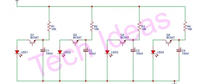 Jak vyrobit jednoduchý chaotický blikač pro libovolný počet LED