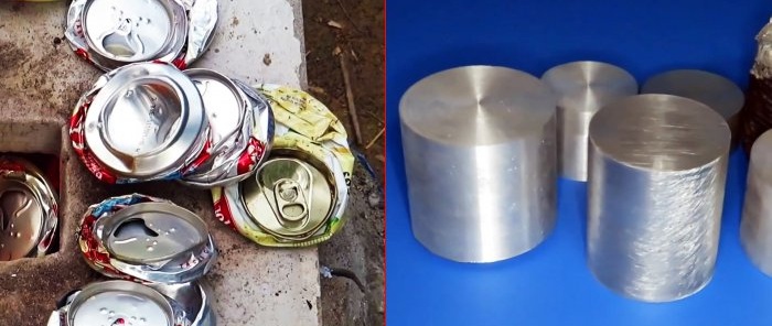 Hoe aluminium blikjes thuis in blokken te smelten
