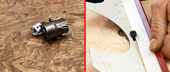 Hoe je een handige machine maakt voor het vormsnijden van metaal uit een oude motor met laag vermogen