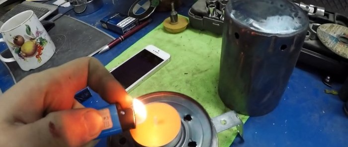 Sådan laver du en teltvarmer fra et oliefilter