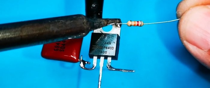 Како направити електронски регулатор на дугме помоћу једног транзистора
