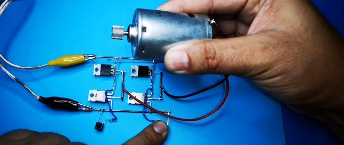 How to make a motor control circuit Turn on and reverse with two buttons