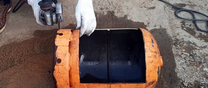How to make a charcoal grill from a small gas cylinder