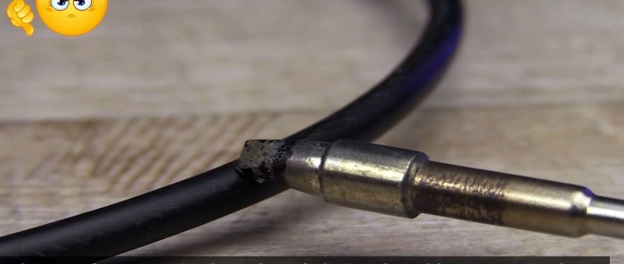 Soldering iron melts wire insulation