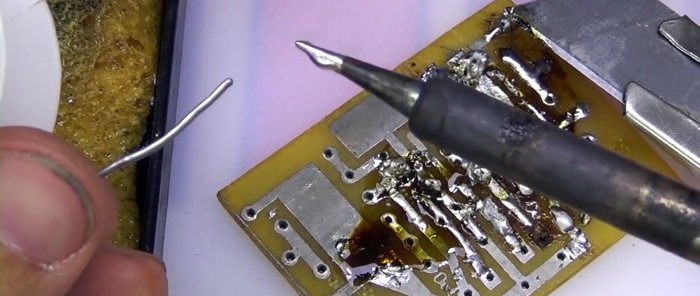Refurbished tip soaked in solder