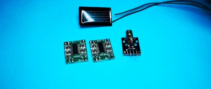 Et sæt moduler til at overføre lyd ved hjælp af en laserstråle