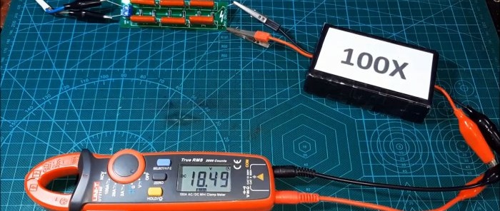 We measure the voltage at the output of the converter