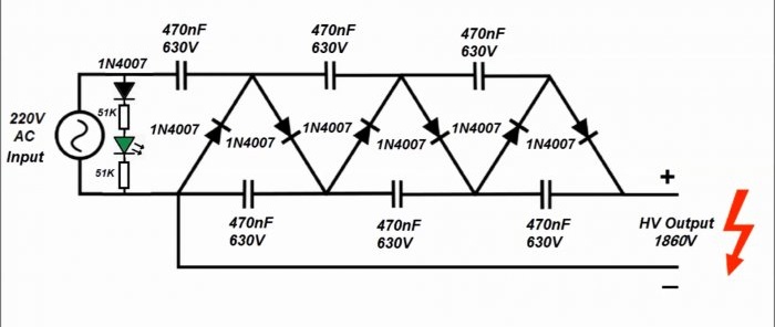 Converter circuit without transistors
