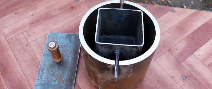 Dispositiu per fondre l'alumini en una estufa de gas