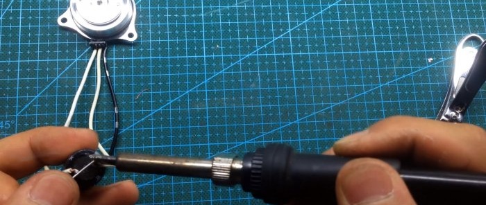 Solder the capacitor