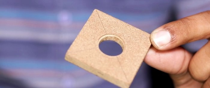 A square is cut from MDF