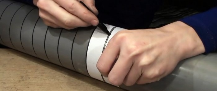 Ako vyrobiť vlnitý rukáv z PET fliaš a lepiacej fólie