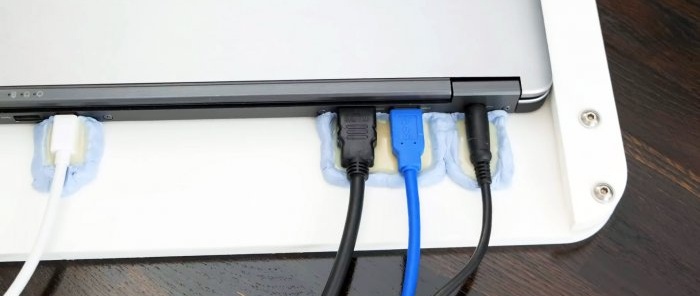 How to make a docking station for a laptop without constantly connecting a bunch of wires
