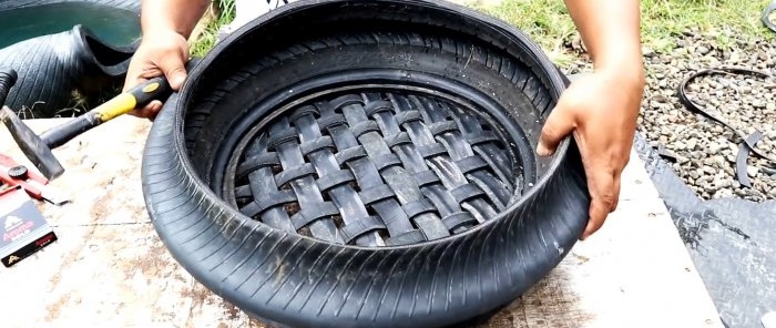 Jak vyrobit zahradní květináč z motocyklových pneumatik