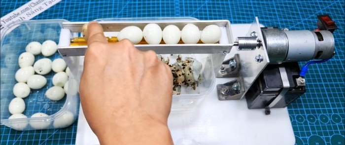 Ako vyrobiť stroj na čistenie prepeličích vajec