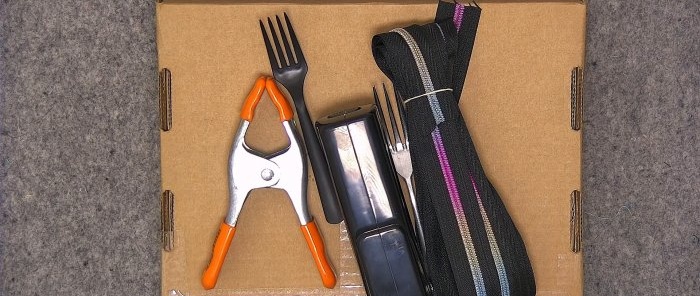 Hvordan vikle en glidelås med en gaffel uten problemer