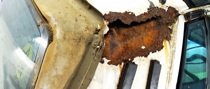 How to repair through corrosion of a car body without welding