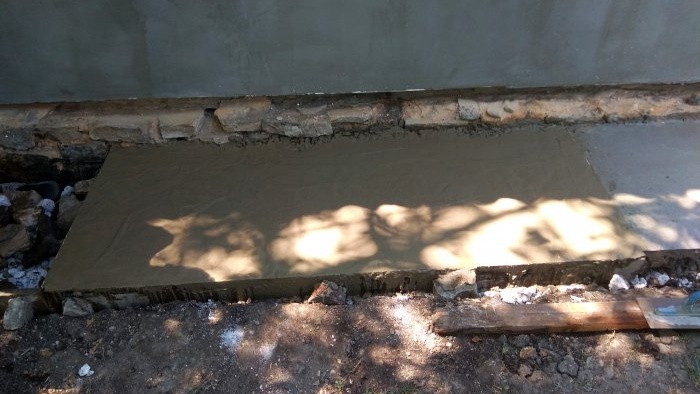 DIY betónová slepá oblasť okolo domu