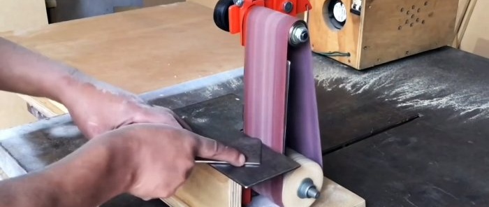 Cara membuat sander tali pinggang berdasarkan motor mesin basuh