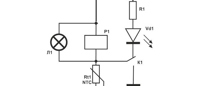 Érdekes diagram egy egyszerű lágyindítóról, amely tranzisztorok vagy mikroáramkörök nélküli relét használ