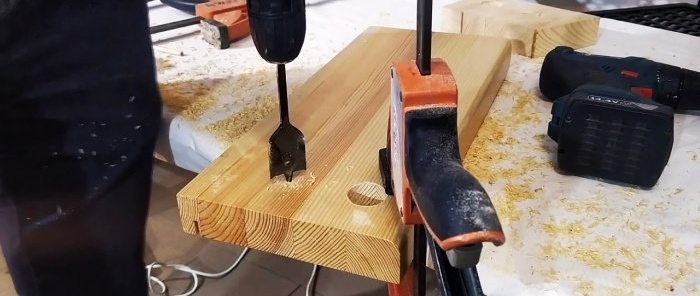 How to drill into wood with a feather drill without chipping