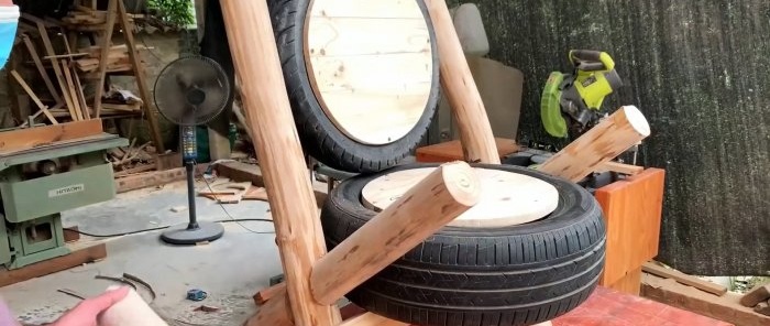 How to make an outdoor chair from old tires
