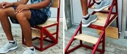 Krzesło drabinkowe warsztatowe DIY