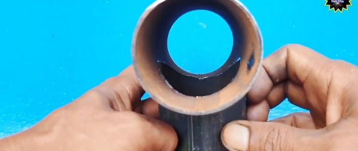 Inserting a pipe into a pipe, how to correctly mark and cut the joining area without special tools