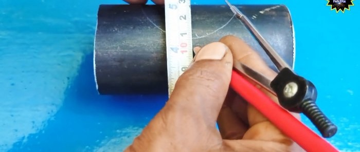 Inserindo um tubo em um tubo, como marcar e cortar corretamente a área de junção sem ferramentas especiais