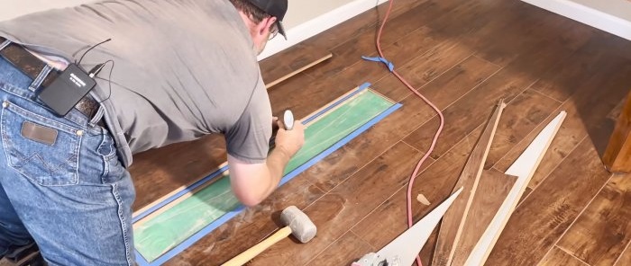 How to replace a laminate board in the middle without dismantling the adjacent ones