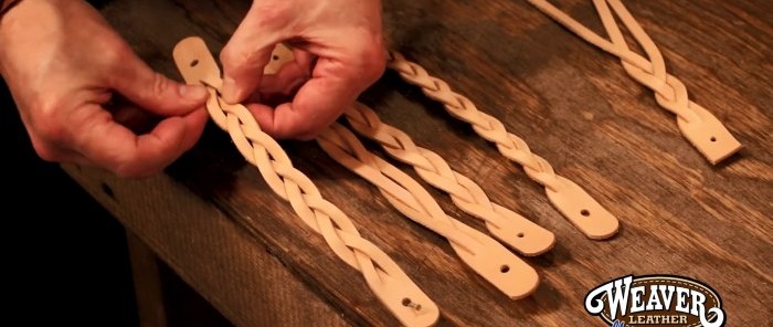 Bagaimana untuk mengikat kuncir tanpa potongan yang tidak perlu dan membuat gelang mudah dari jalur kulit